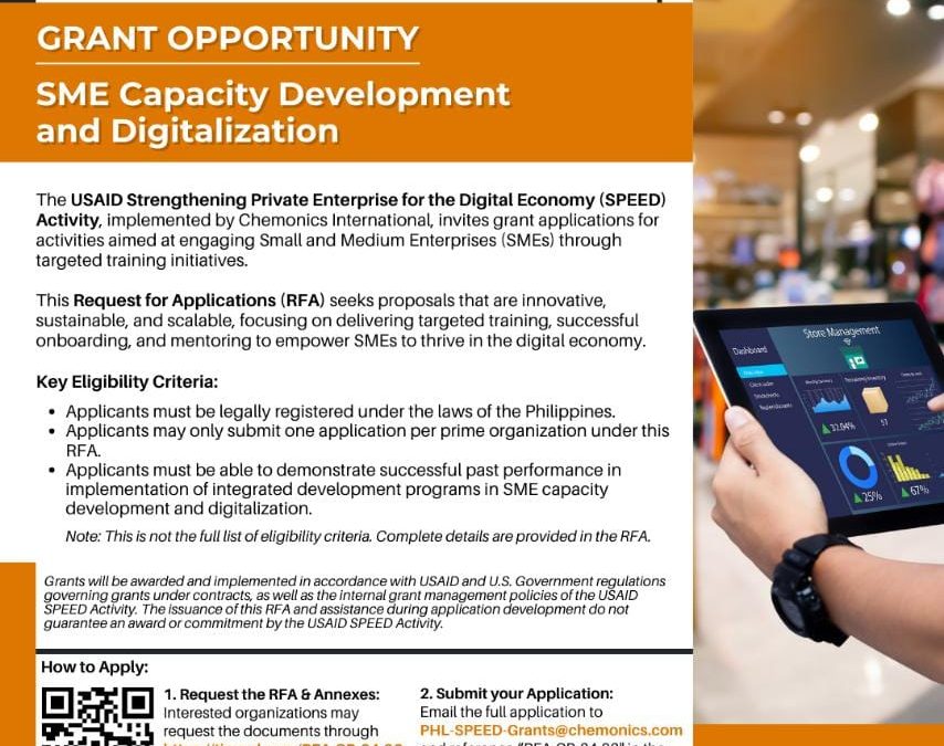 Grant Opportunity: SME Capacity Development and Digitalization